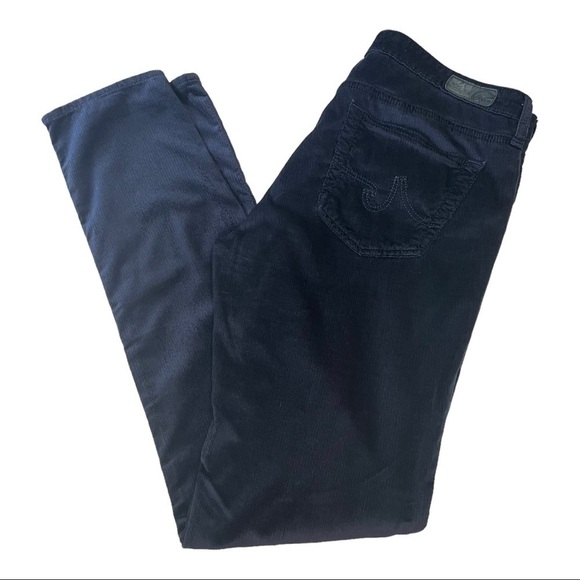 Adriano Goldschmeid Night Blue Feather Corduroy Super Skinny Leggings Pants - Picture 12 of 16